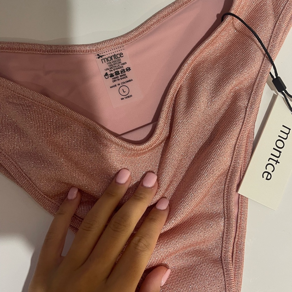 montce prima pink lulu bikini bottom size L never worn brand new with tags